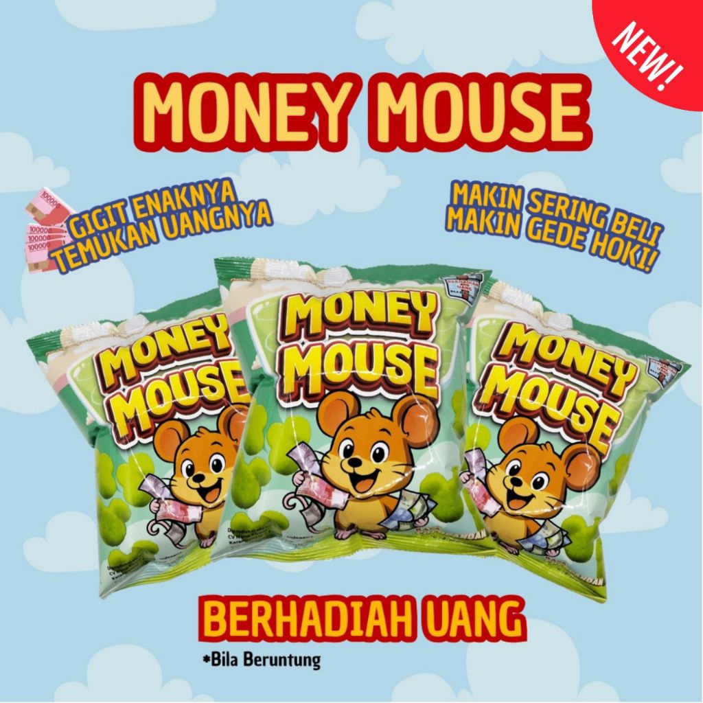 

Money Mouse Snack Berhadiah Rasa Cocopandan | Ciki 2000an Karakter Lucu