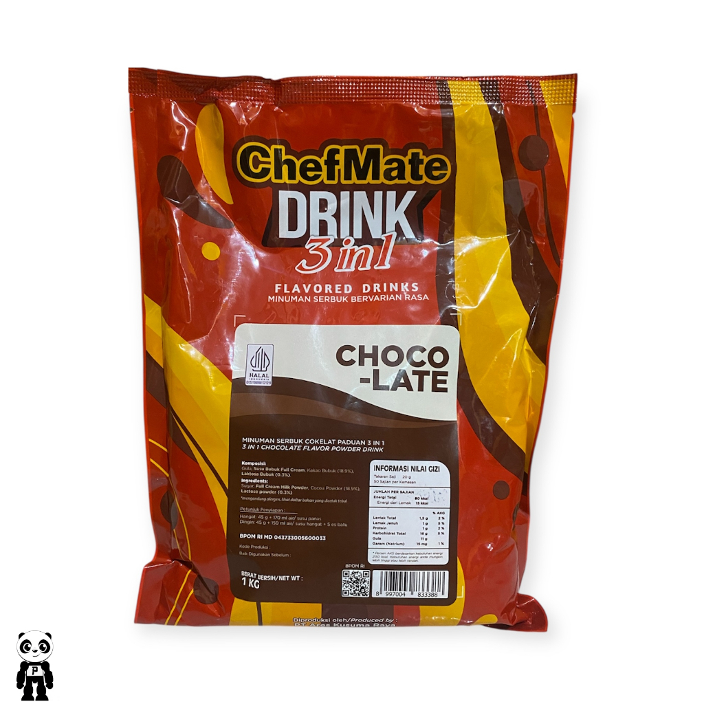 

Chefmate Drink Bubuk Minuman Coklat Instan 1Kg Chocolate Drink 3 in 1