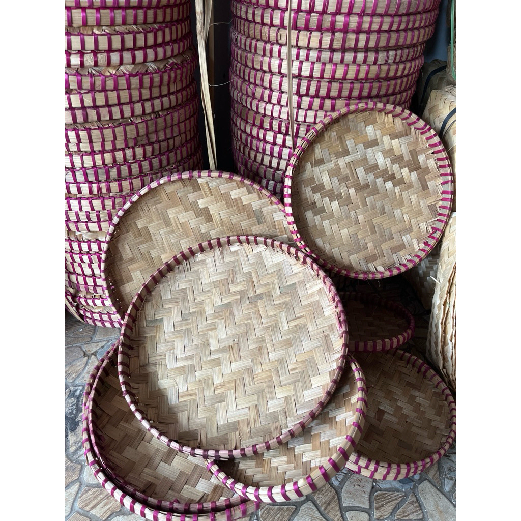 Tampah Bambu Mini tempat kue tumpeng dll