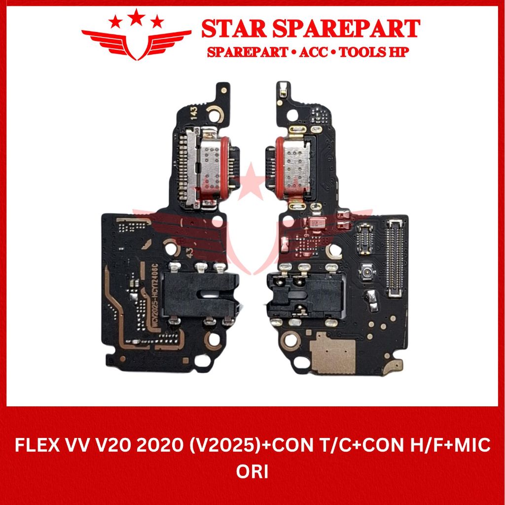 FLEXIBEL VIVO V20 2020 V2025 + CONNECTOR CHARGER + CONNECTOR HANDSFREE + MIC ORI