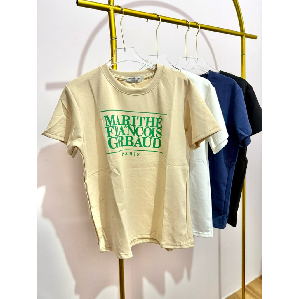 tee t-shirt kaos atasan baju oversize marithe bear  chillin day bangkok cewek cowok