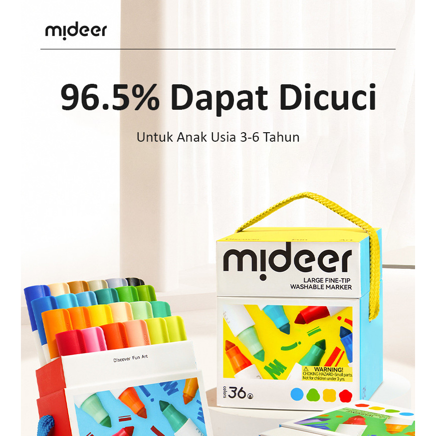 

Mideer large fine tip washable marker / spidol anak aman dan mudah dicuci