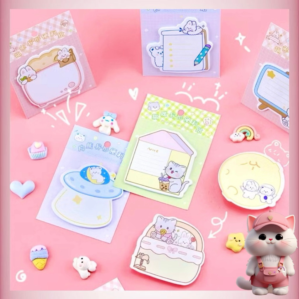 

N241 Sticky Notes Special Cartoon Shaped Memo Note / Sticky Note Lucu / Penanda Buku Lucu untuk Kerja Sekolah Kantor