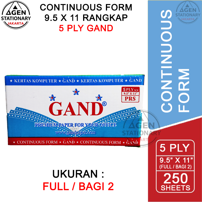 

KERTAS CONTINUOUS FORM GAND 9.5 X 11 5 PLY FULL BAGI 2 FAKTUR SURAT JALAN NCR RANGKAP 5