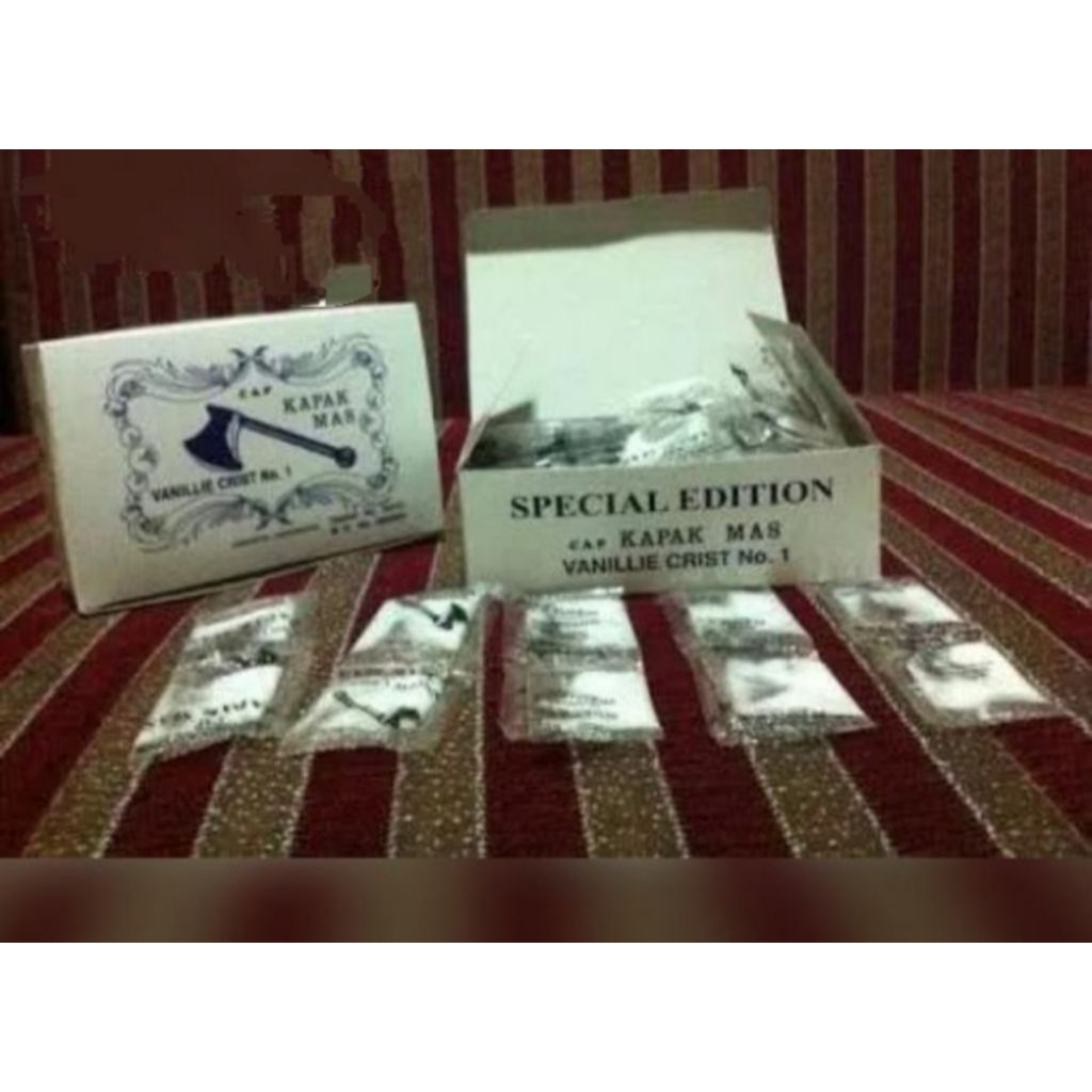 

1 kotak vanili bubuk sachet cap Kapak Mas isi 100 sachet