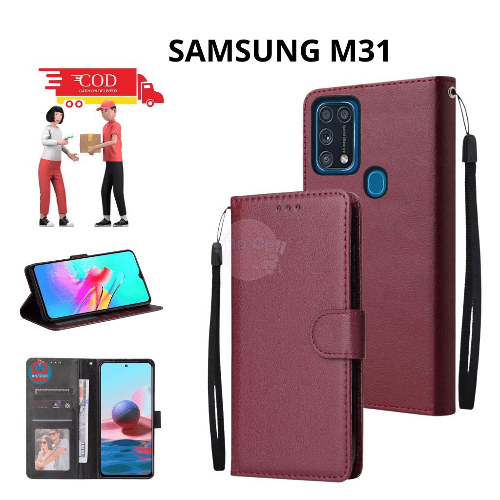 Casing Flip Polos Samsung M31 Casing Flip Wallet Dompet