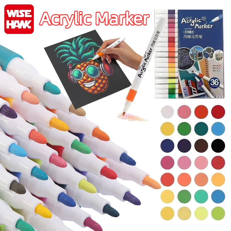 

WISEHAWK Acrylic Marker Set Spidol Akrilik DIY Painting Spidol Pastel Pulpen Highlight Drawing Warna