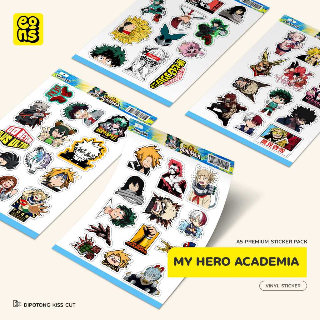 

Stiker Pack MY HERO ACADEMIA Waterproof Aesthetic- untuk Laptop, Motor, dan Helm - Paper Stationery