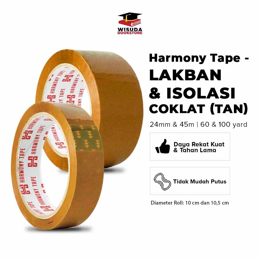 

Solasi Coklat / Harmony Tape - Lakban Coklat Ukuran 45mm Dan 24mm / PB NON BOOK - PBNB