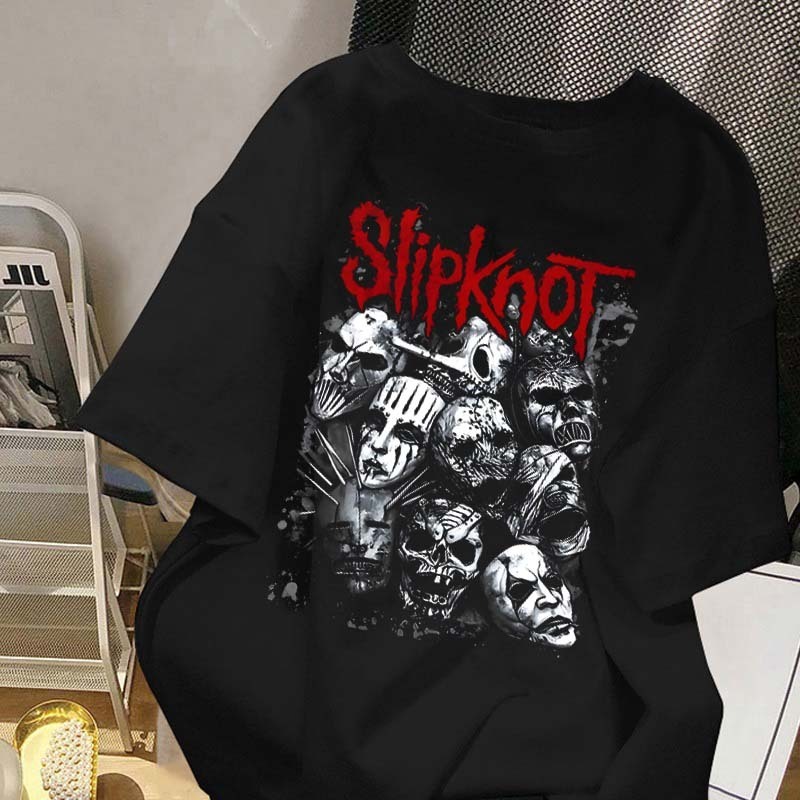 Cetakan topeng retro Amerika Kaos Pria Terbaru 2025|Baju Oversize Pria|Kaos Pria Premium Tebal| Kaos