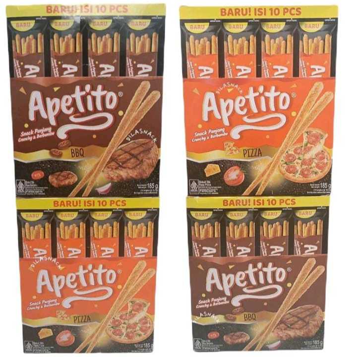 

Apetito Box Isi 10x15gr Biskuit Stik Gurih Dan Enak / Snack Stick Crunchy & Berbumbu