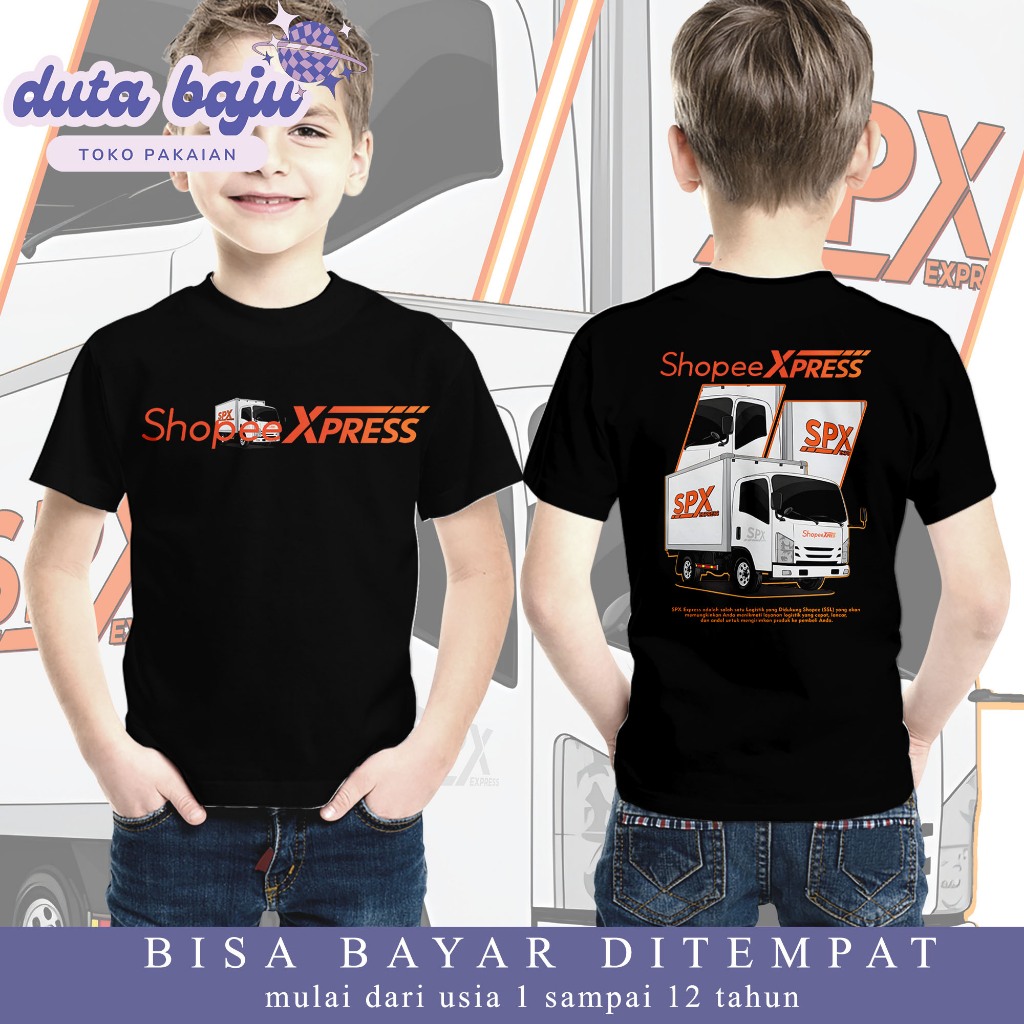 Kaos Anak Mobil Shopee Xpress Truck/ Baju Anak Distro Mobil/ Atasan Mobil Anak Lengan Pendek / T-Shi