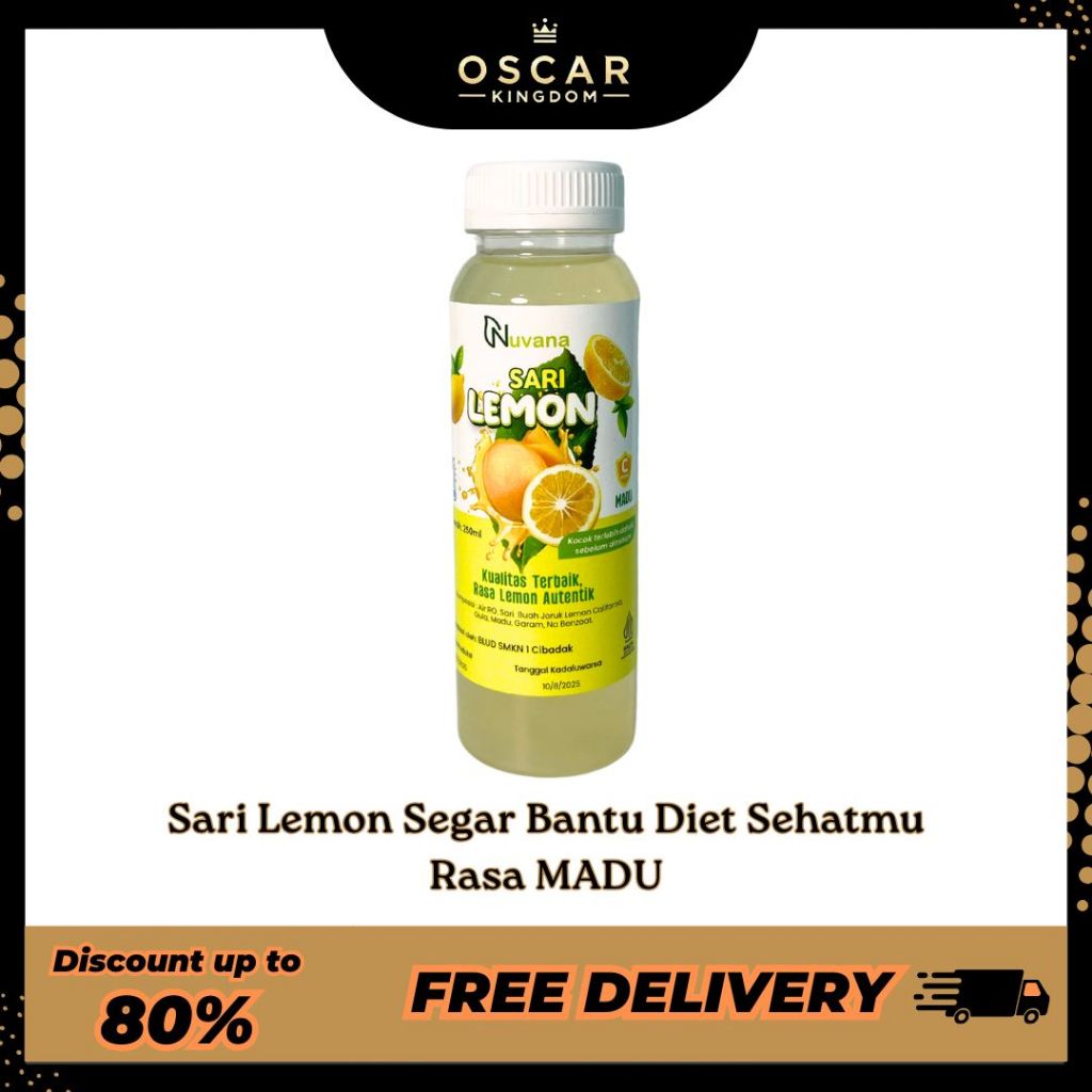 

Sari Lemon Madu NUVANA 250ml HALAL BPOM Minuman Lemon Bantu Diet Alami