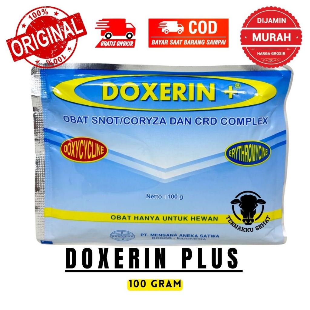 DOXERIN PLUS 100 GRAM - Mensana - Obat Unggas Ayam Snot Coryza CRD Pernafasan Complex