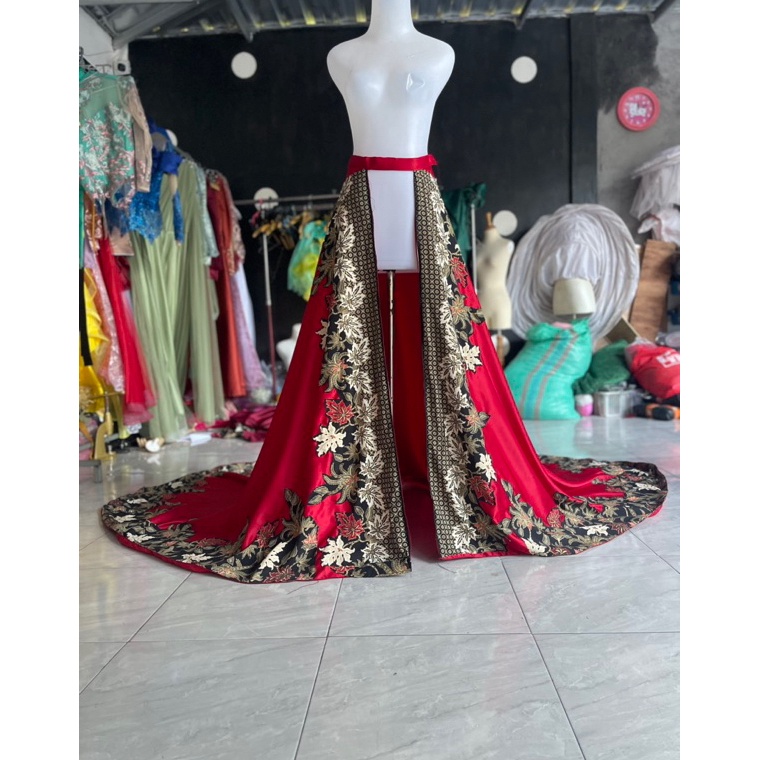 KODE B72I Ekor Pengantin Velvet Mix Batik Motif Menarik