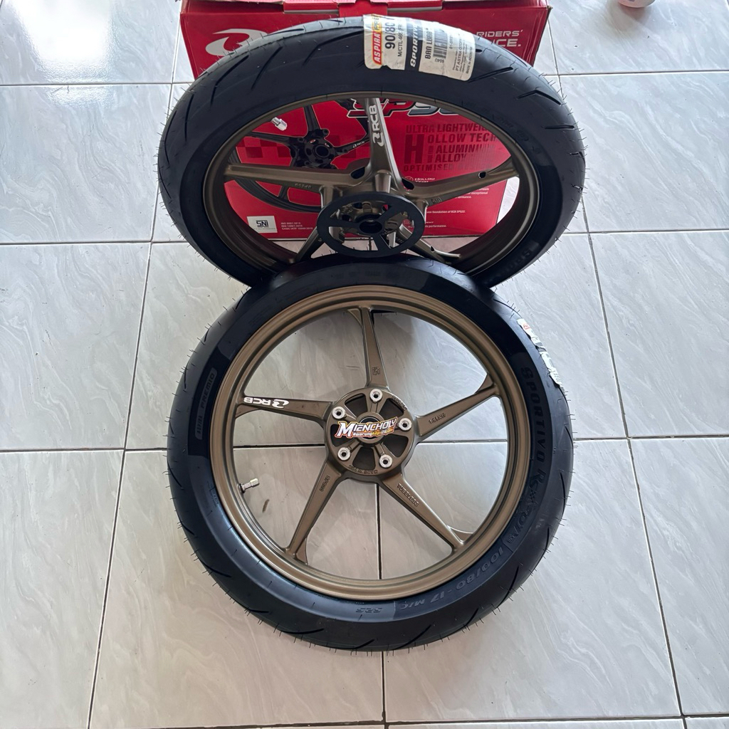 sepaket Velg rcb sp500 mxking + ban aspira 90/80 100/80 17 soft