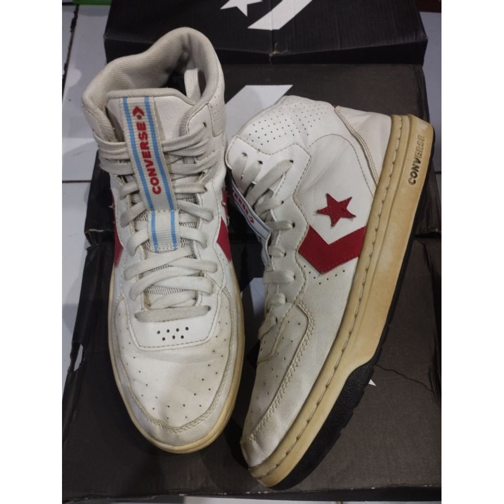 CONVERSE RIVAL MID WHITE RED BLACK