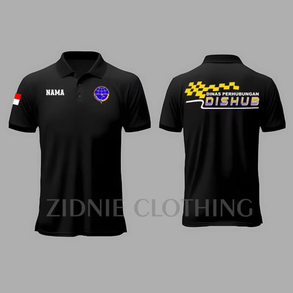 KAOS BAJU ATASAN DISHUB TANGAN PENDEK WARNA HITAM