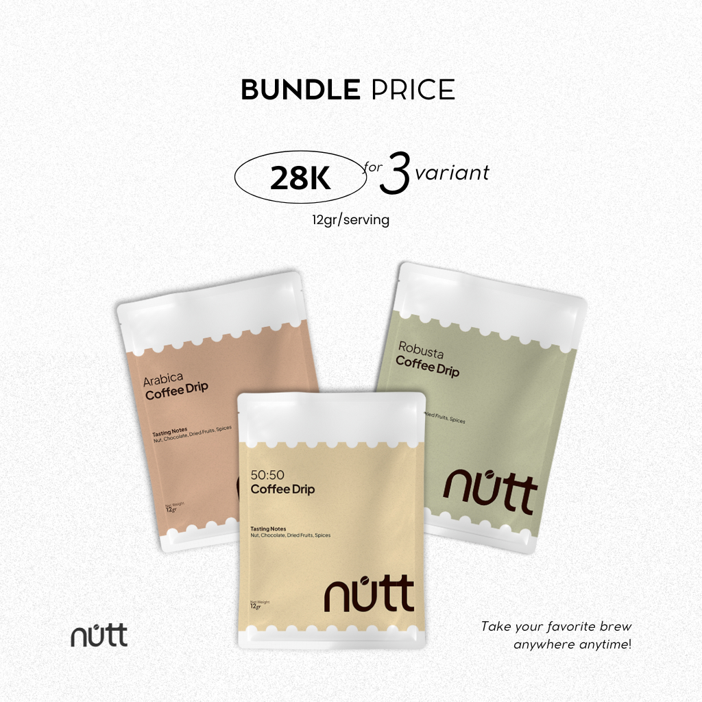 

NUTT Coffee Drip Bag – Bundle All Variant | Robusta Arabica Mix