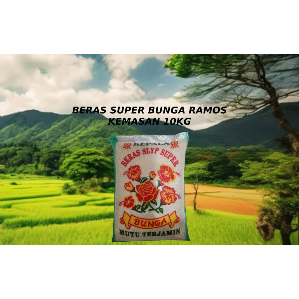 Kepala Beras Slyp Super Bunga Ramos Kemasan 10kg