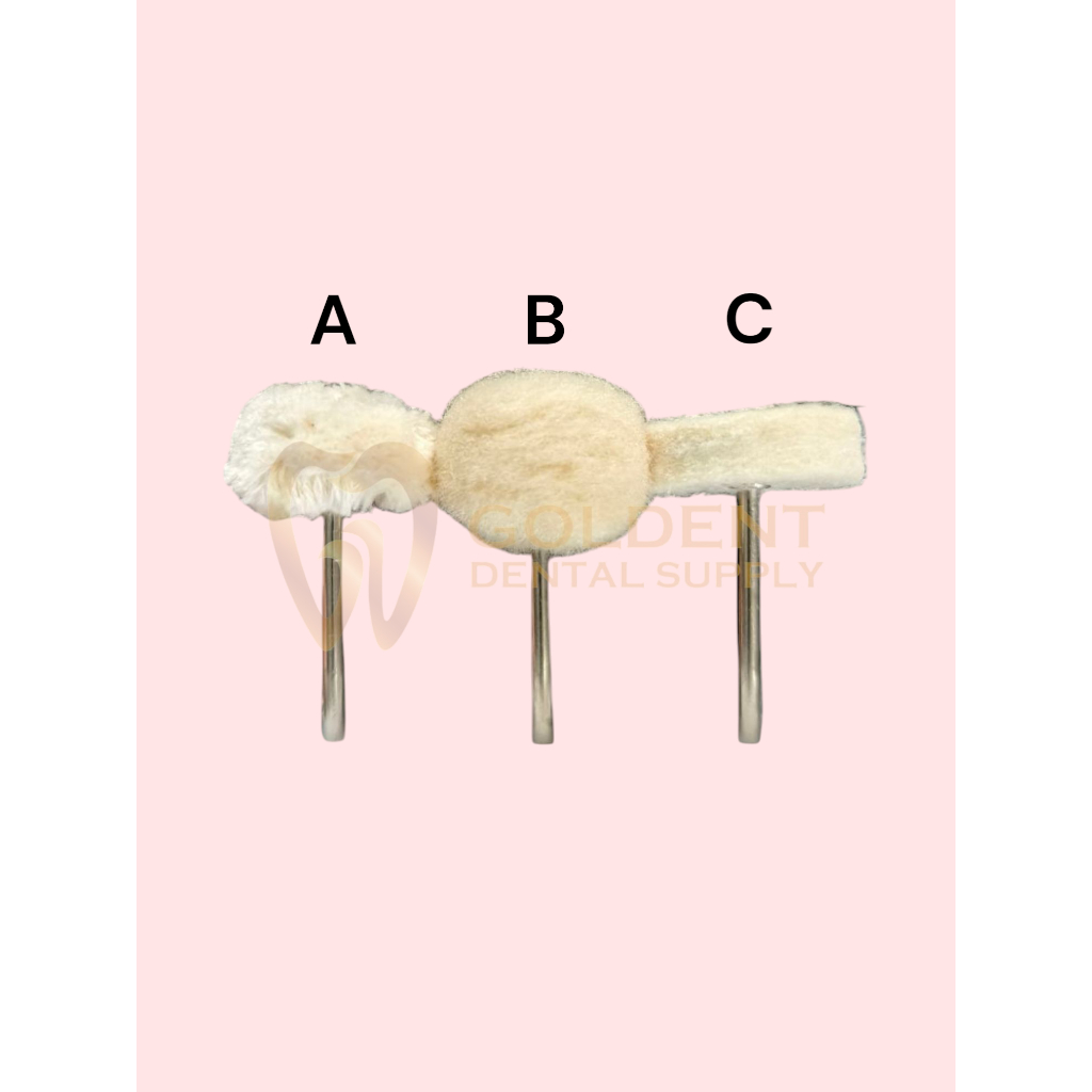 Dental Polishing Wheel Wool Goat Cotton Bur Low Speed / Bulu Domba / Acrylic Polishing / Poles Akril