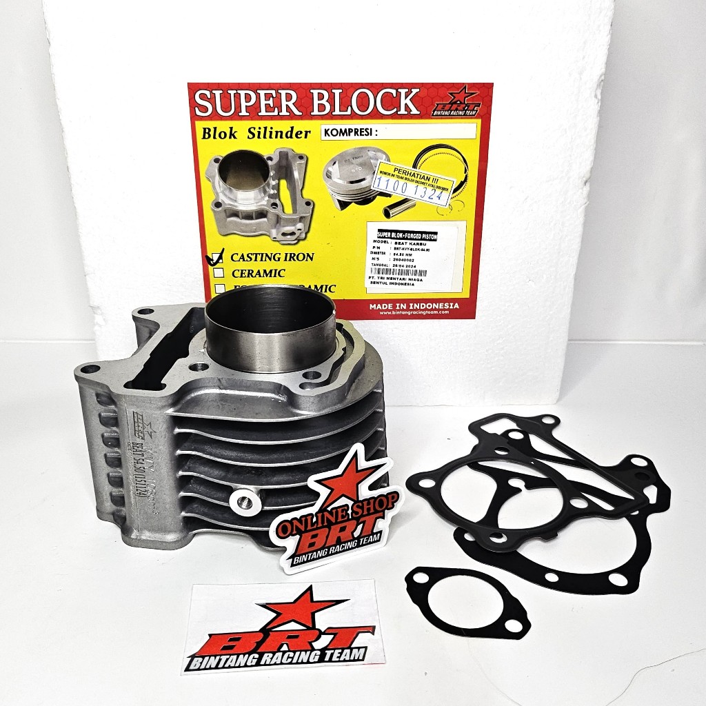 BLOK BRT BLOK ONLY CAST IRON 54.50 mm BEAT Karbu SCOOPY SPACY Karbu Karburator Blok Bore Up Cast Iro