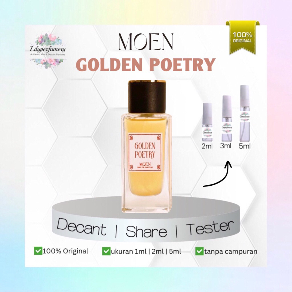 Decant / Share MOEN PERFUME GOLDEN POETRY EDP 1 ml | 2 ml | 5 ml (Authentic Only)