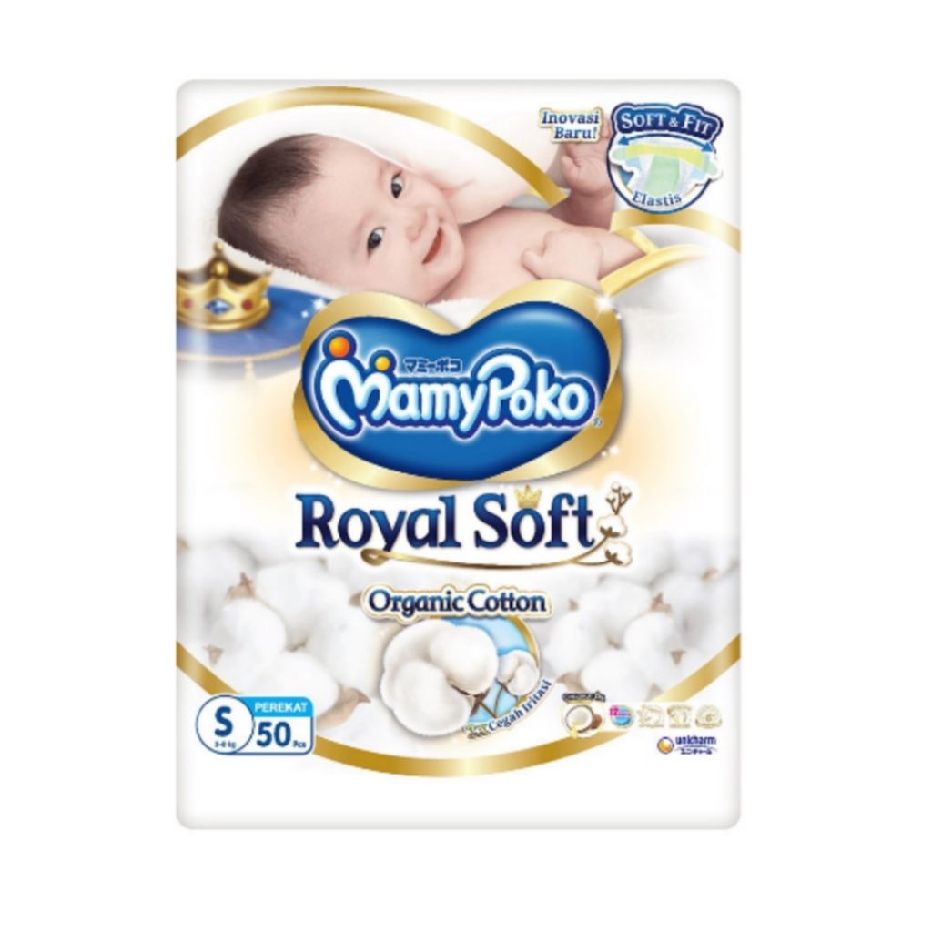 MamyPoko Royal Soft Organic Cotton Popok Perekat S-50