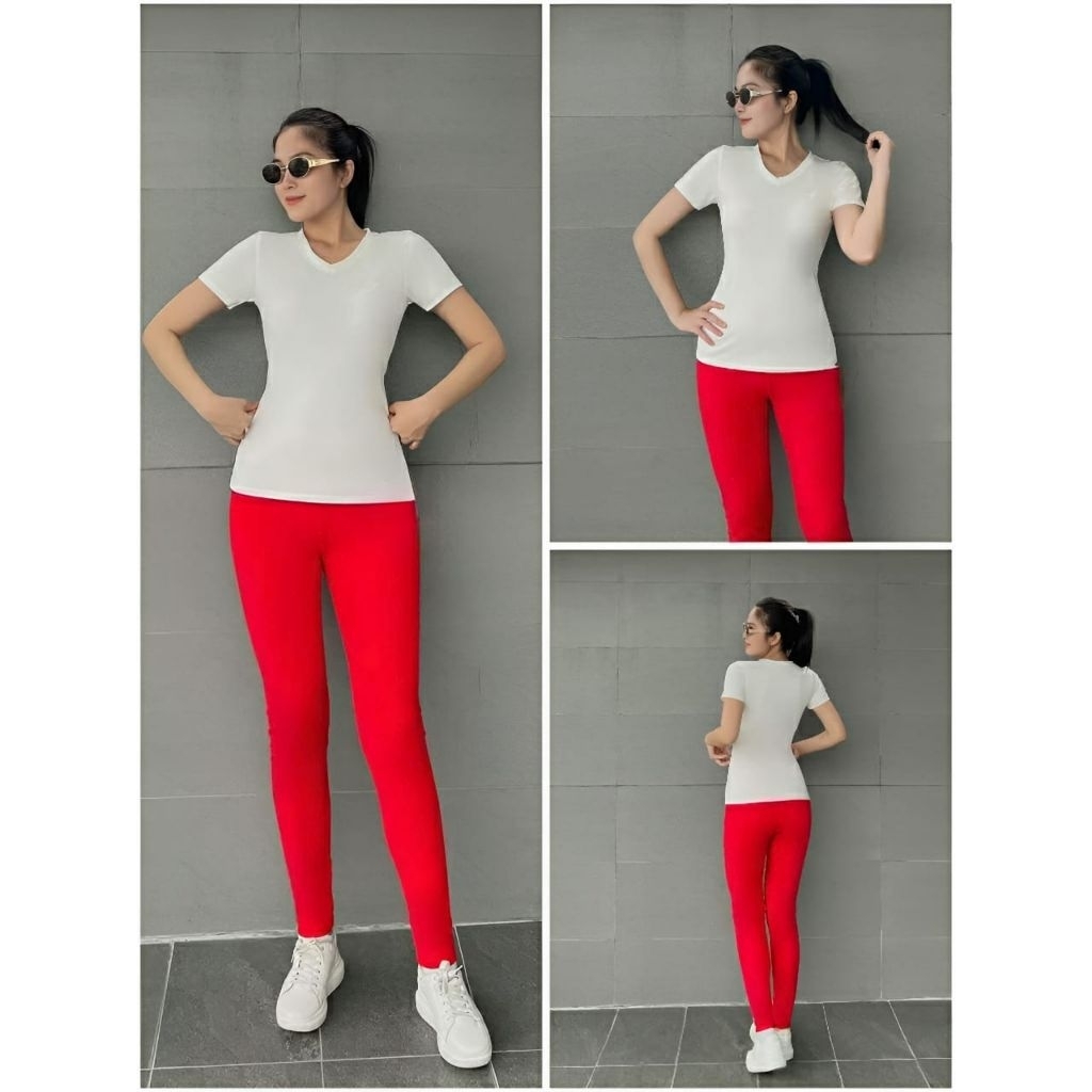 BAJU OLAHRAGA WANITA MERAH PUTIH
