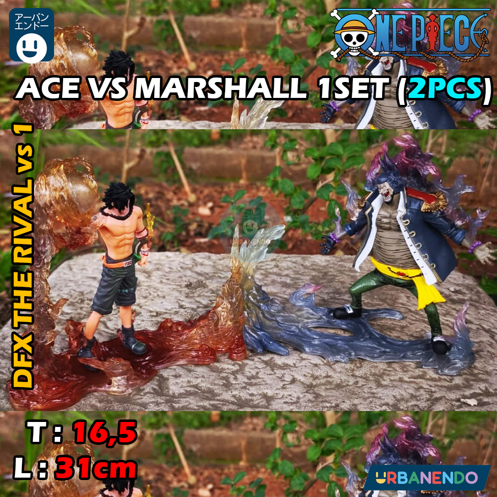 One Piece DFX THE RIVAL vs 1 Recast - Ace vs Blackbeard 16,5cm Set Action Figure Marshall.D.Teach Lu