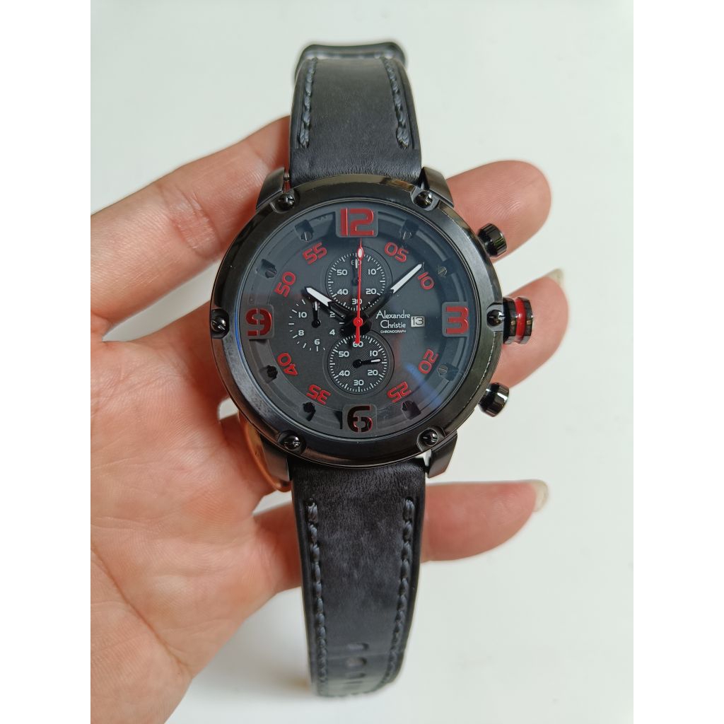 Alexandre Christie pria chronograph 6398MC original bekas bagus normal semua siap pakai