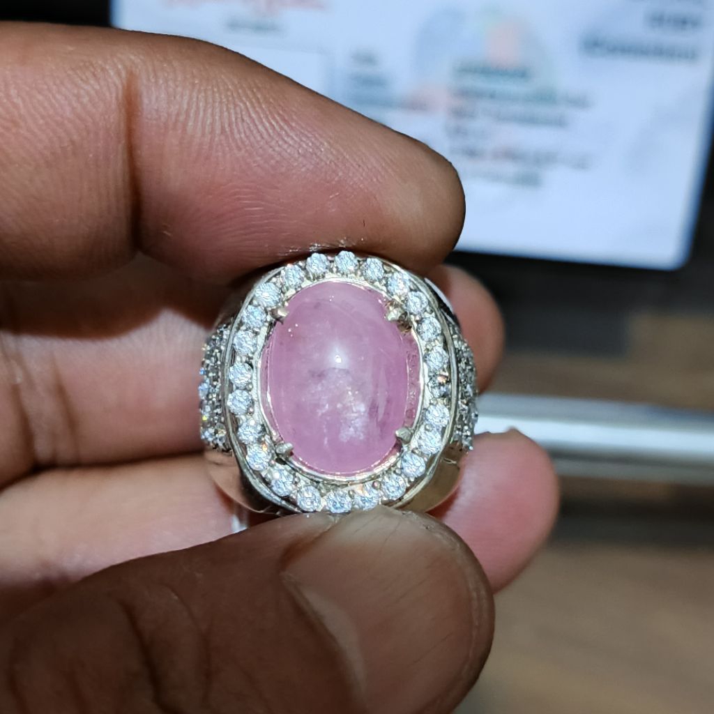 cincin perak natural ruby + memo IGS