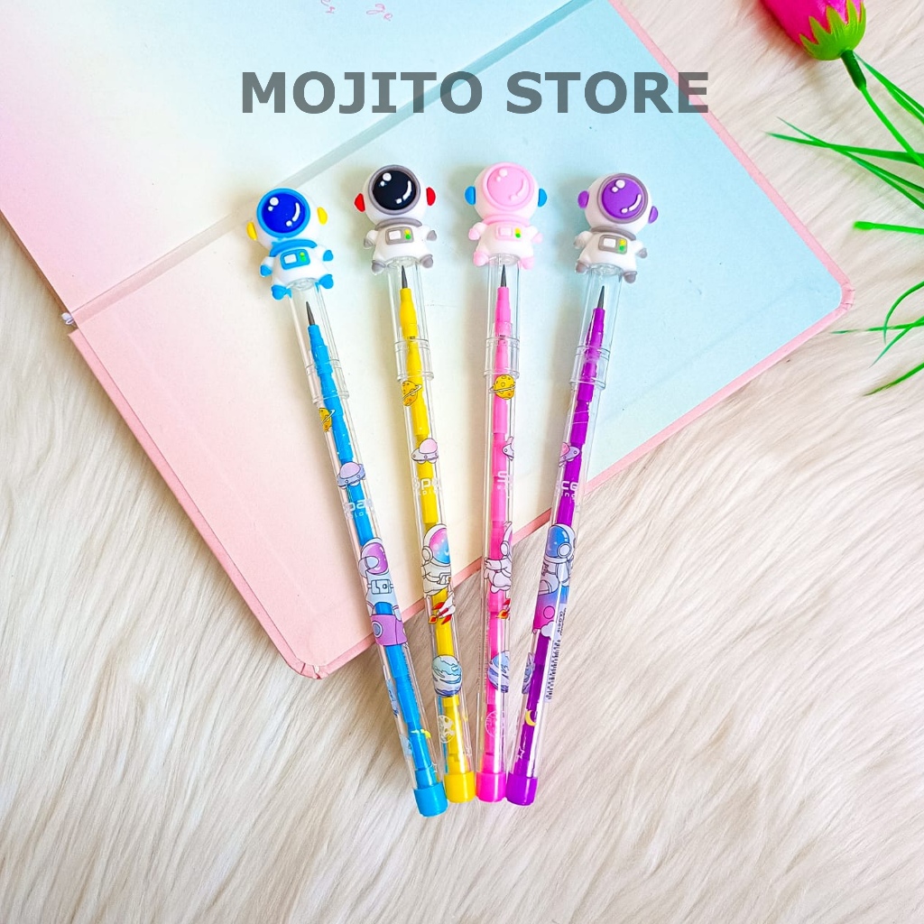 

PENSIL SUSUN ASTRONOT SPACE ANGKASA GALAXY PENCIL LANTU BENSIA PELURU BISA DIISI ULANG ALAT TULIS