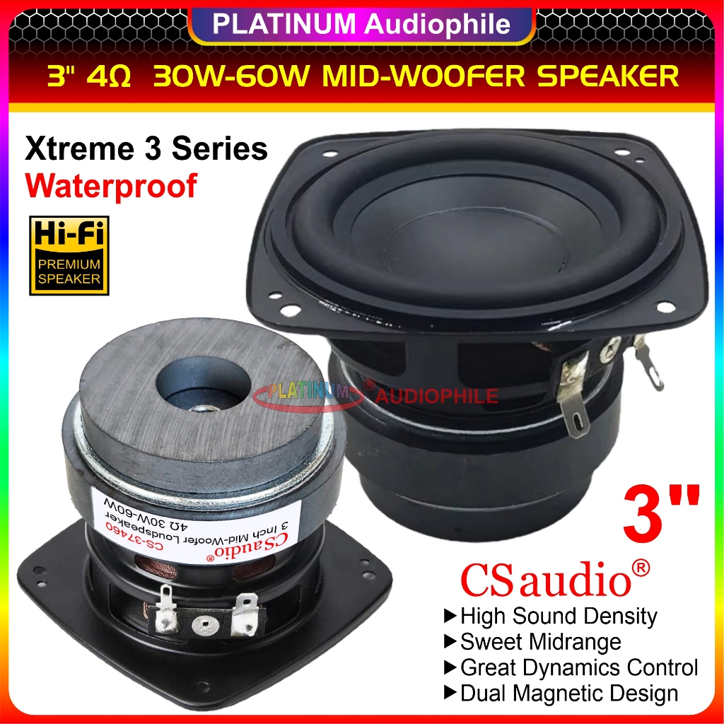 Speaker 3 inch Mid-Woofer Fullrange 3" 4 ohm 30W 60W Xtreme 3 DIY Boombox CS-37460