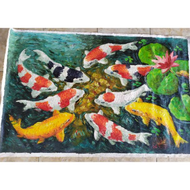 

KODE V94H Lukisan ikan koi palet tebal
