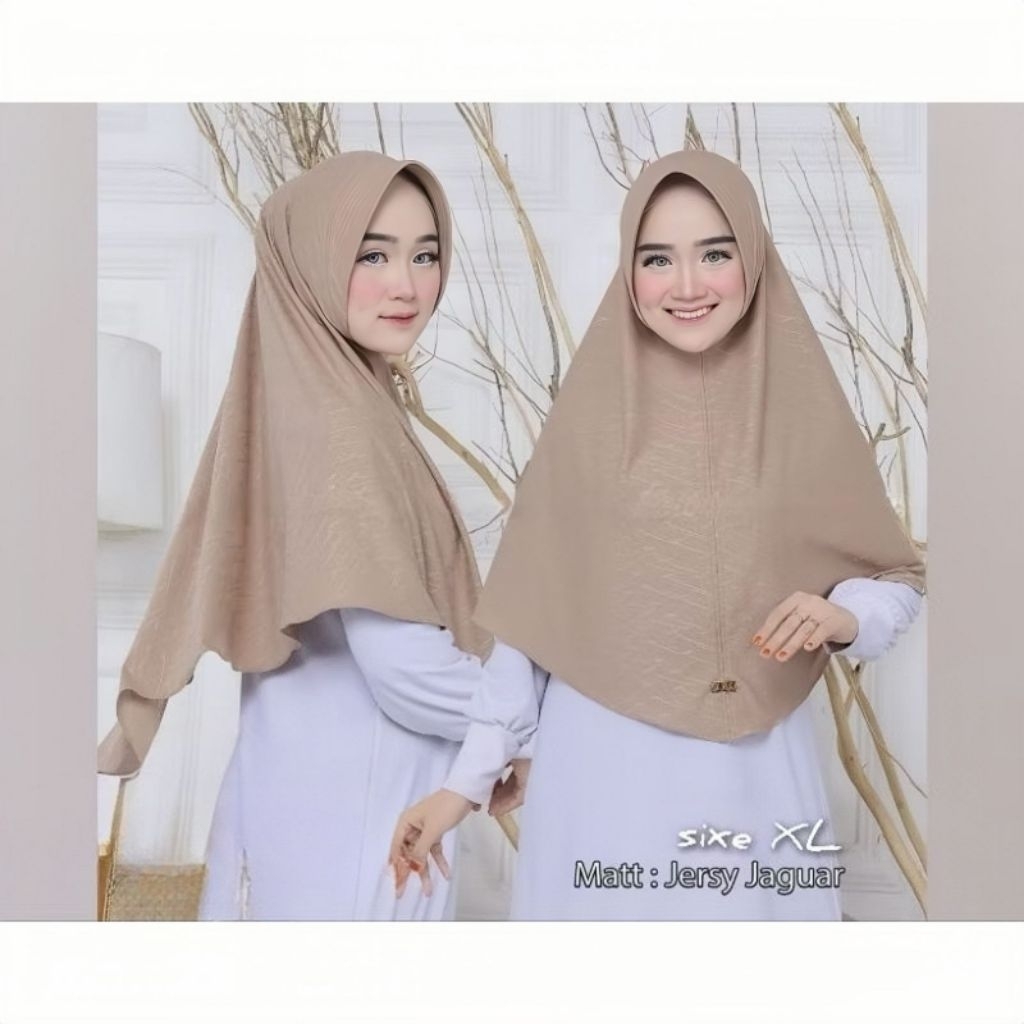 Kudungkudungku- Hijab Kerudung Khimar Pet Tanpa Tali  Syar'i bahan Jersey Jaguar Adem Nyaman Terbaru