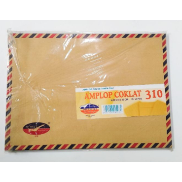 

[1PAK/10PCS] Amplop Coklat Air Mail Tali CHARACTER Folio No 310