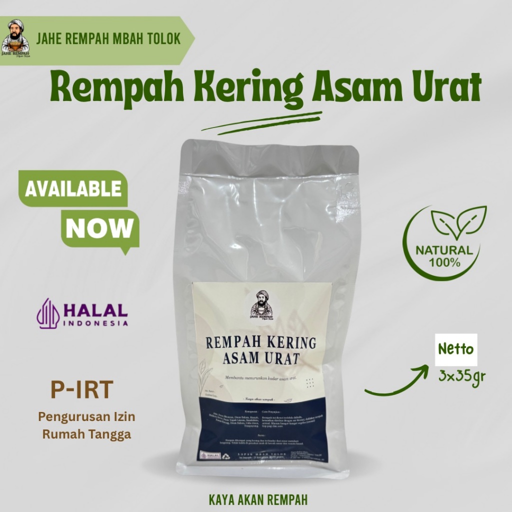 

RACIKAN REMPAH KERING UNTUK MENGATASI ASAM URAT 100% HERBAL RESEP DARI LELUHUR JAWA