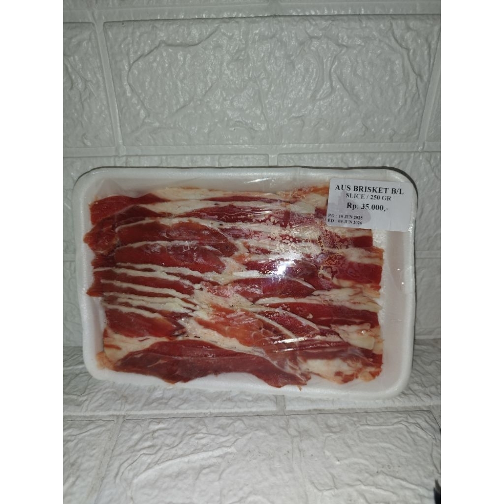 

Daging slice Aus Brisket slice 250gram