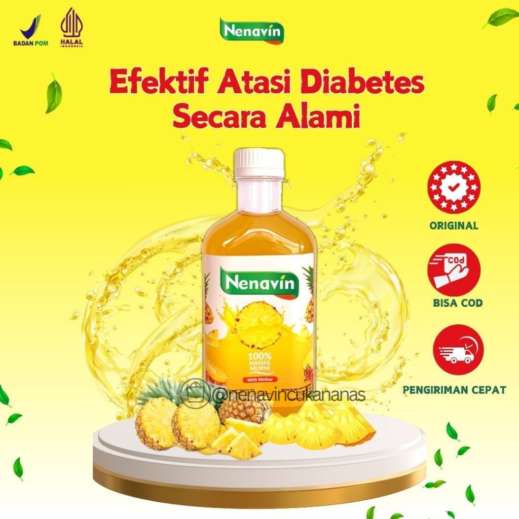 

Nenavin Cuka Nanas Original 300 ml Atasi Diabetes Kolesterol dan Asam Urat