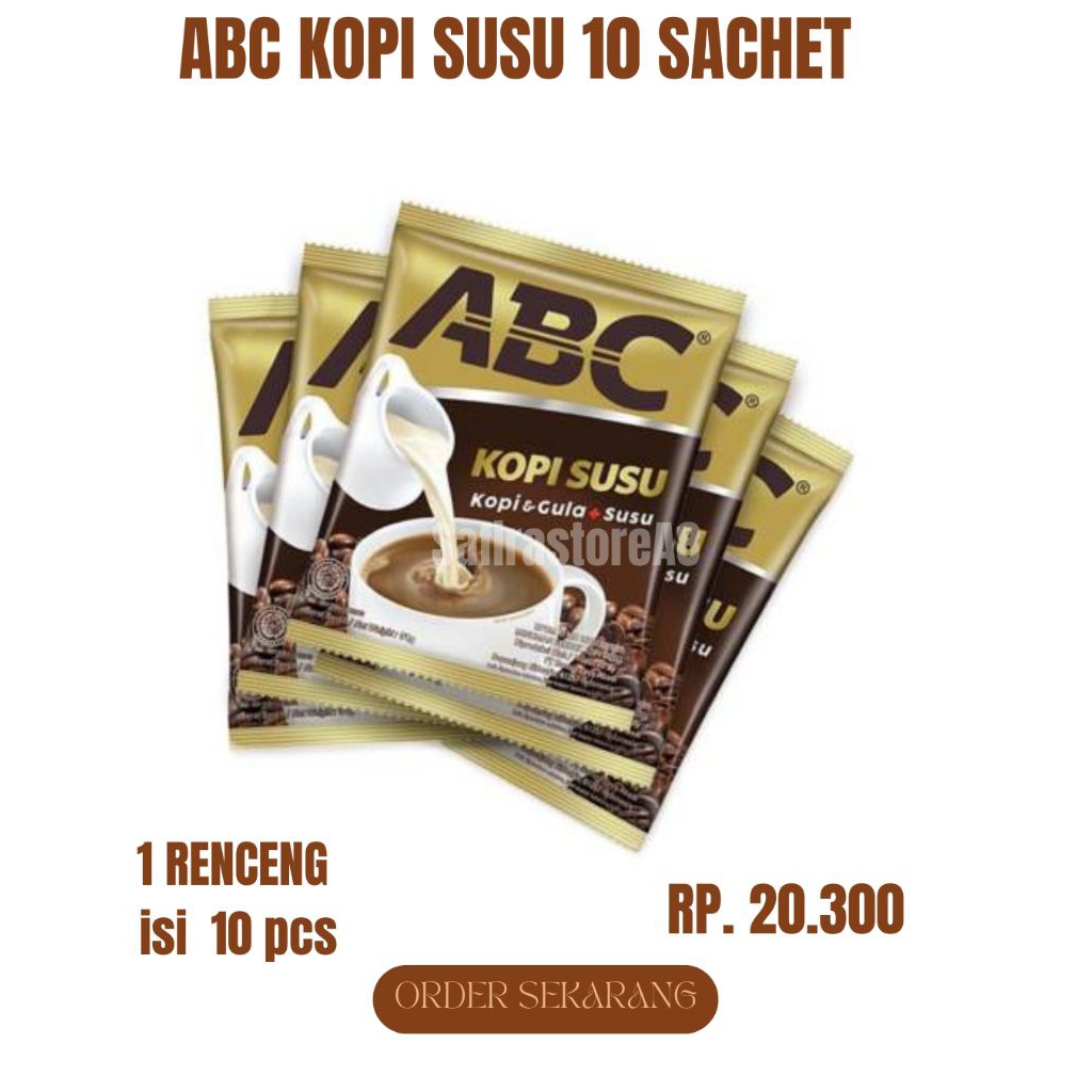 

Kopi ABC susu /ABC Kopi Susu 1 Renceng isi 10 Sachet