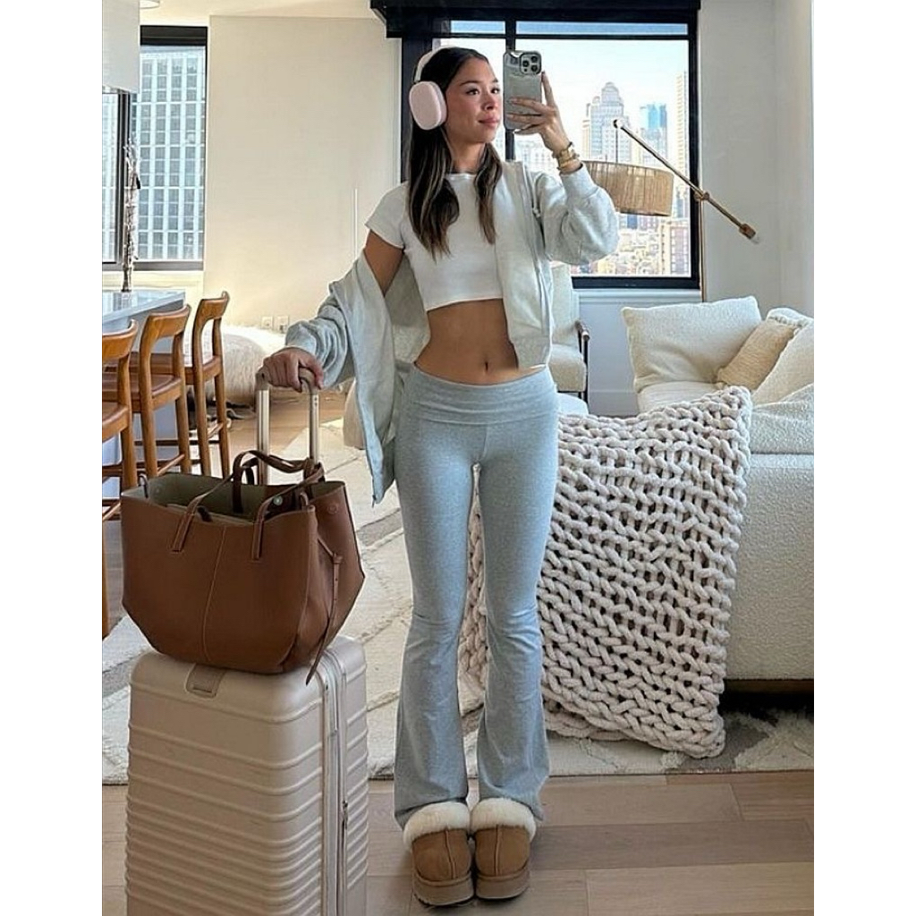 [everythingcute] READY y2k Flip Waist Flare Pants Aesthetic Comfort Cutbray Pants Kulot