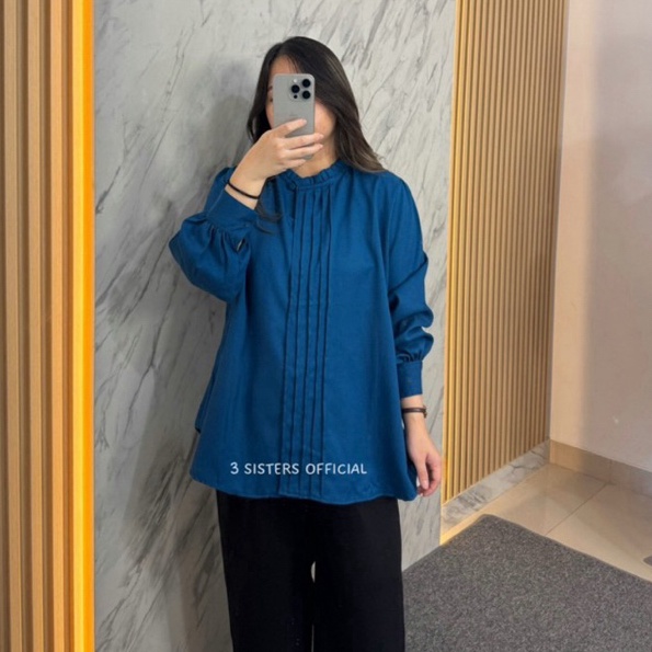 COD 3sisters  Atasan Kemeja Blouse Opnaisel Wanita Muslim Shakila Premium