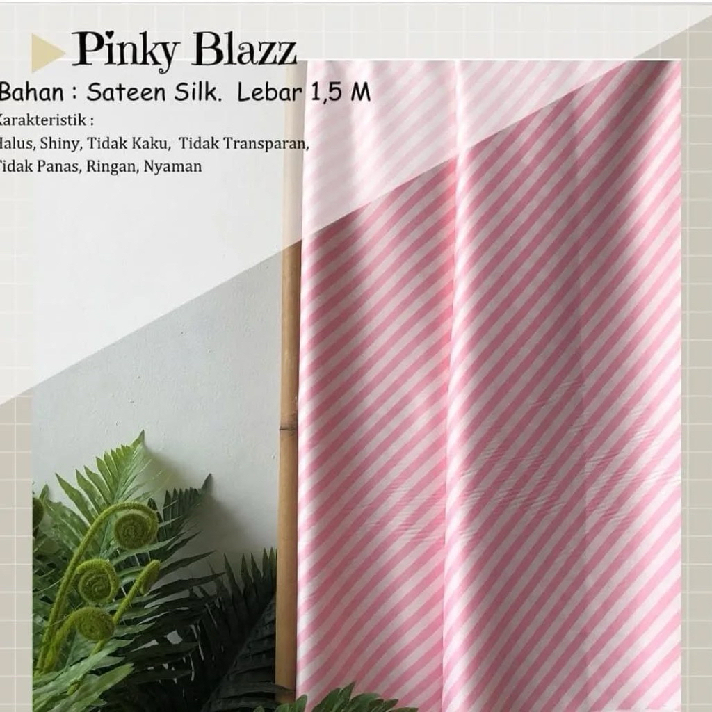 kain satin silk premium motif salur - kain silk premium motif salur