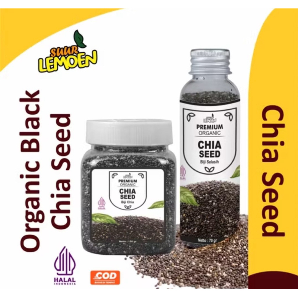 

Biji Chia Seed Organik Premium 70 gram - 500 gram / Organic Black Chia Seed Suur Lemon
