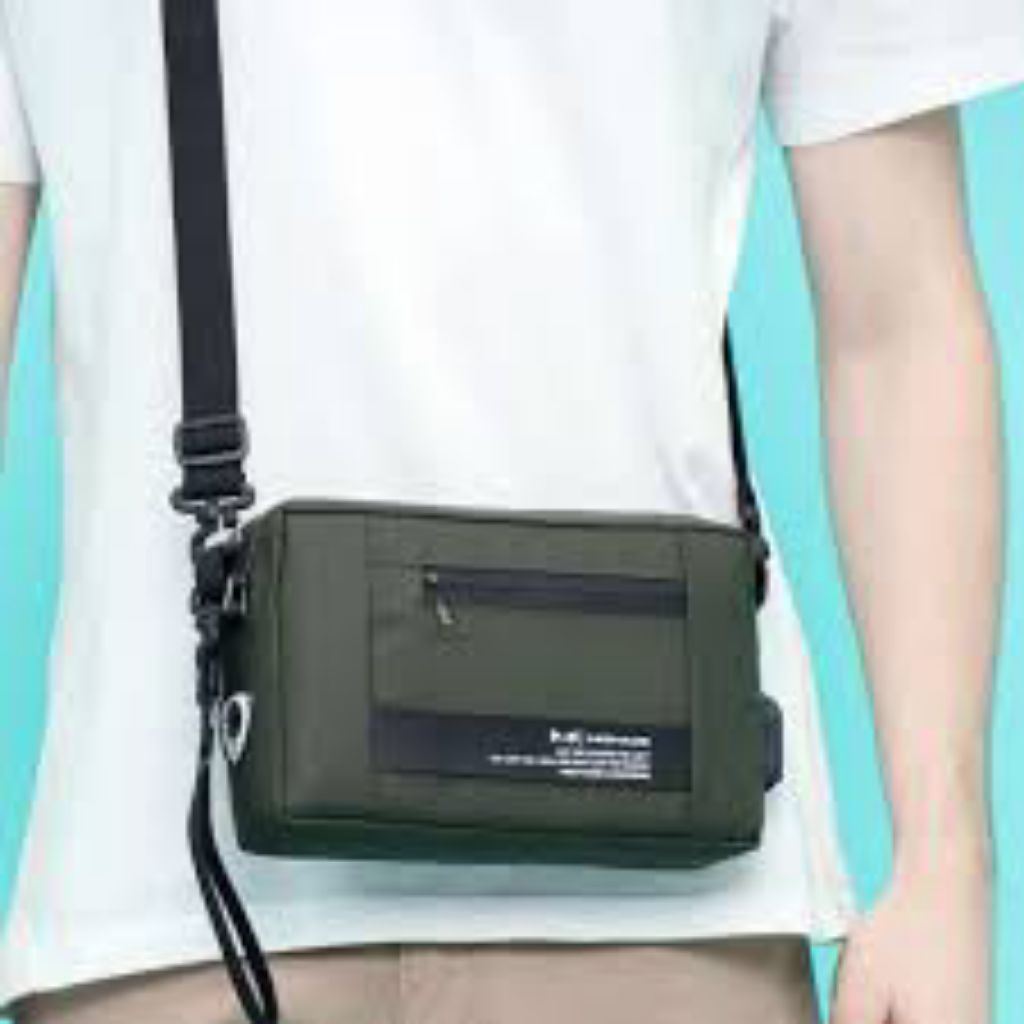 tas selempang pria hijau bekas