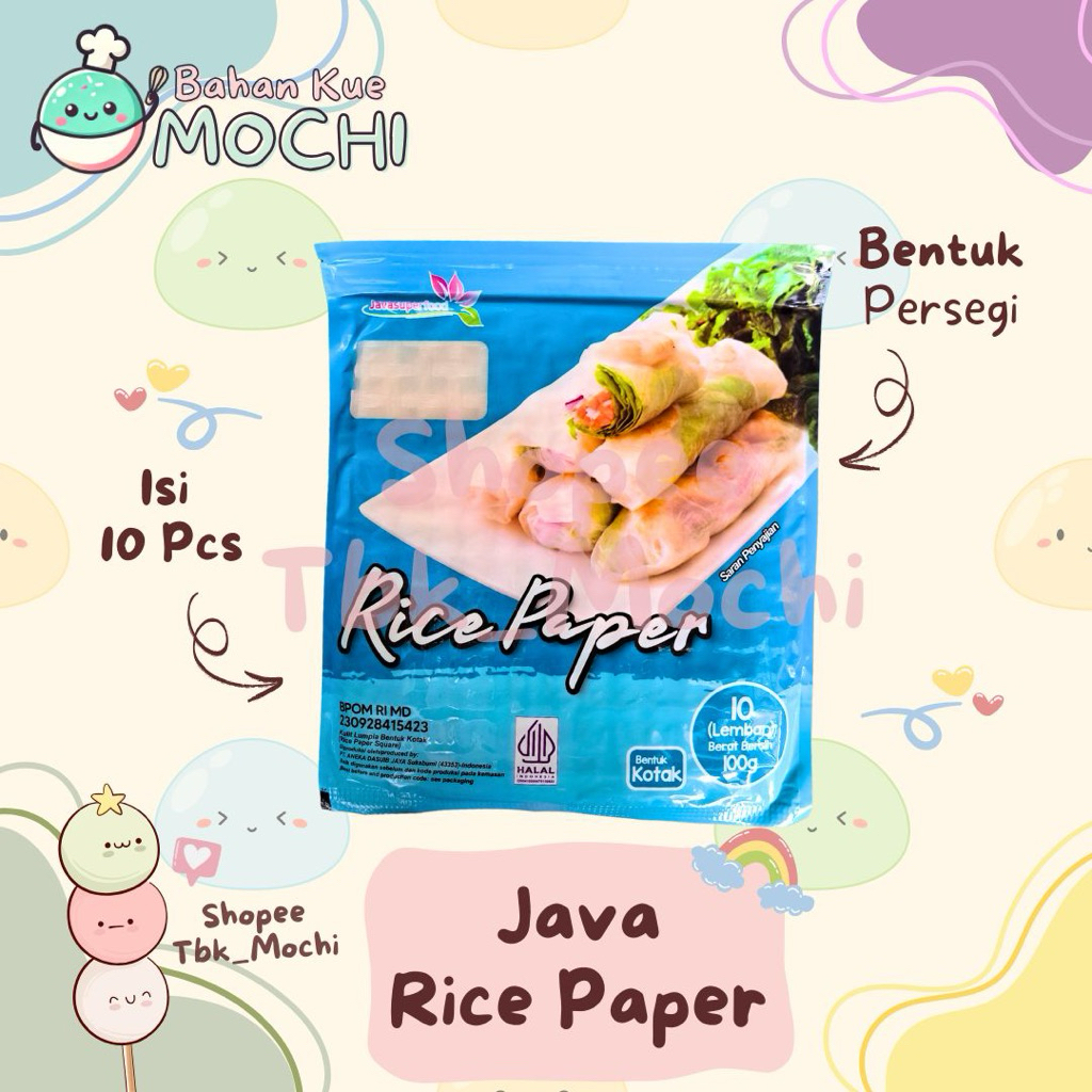 Rice Paper Java / Java Rice Paper Persegi / Rice Paper Premium/ Rice Paper Persegi isi 10pcs / Rice 
