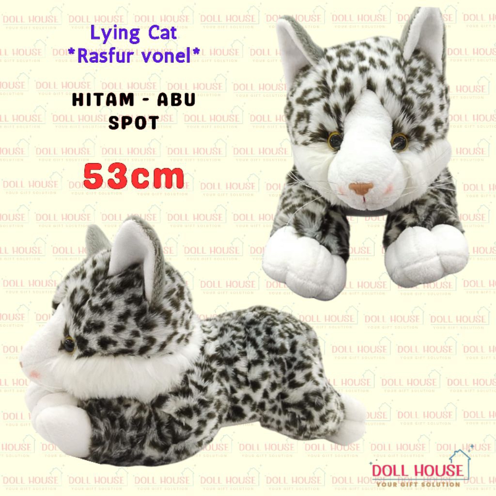 Boneka Kucing Lucu / Boneka Lying Cat / Boneka Cat viral / Boneka Kucing premium / Boneka Kucing Abu