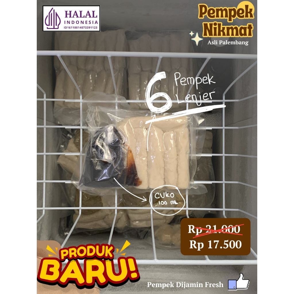 

6 Pempek Lenjer + cuko 100 ml - Asli Palembang [Pempek Nikmat]