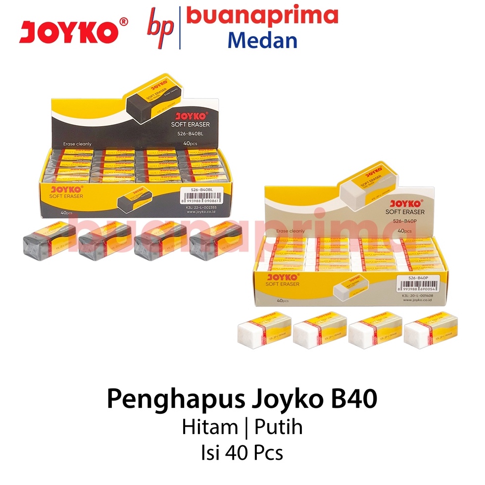 

KODE N28A PENGHAPUS Joyko B4 Per Box Isi 4 Pcs Stip Pensil Eraser Pencil Putih Hitam